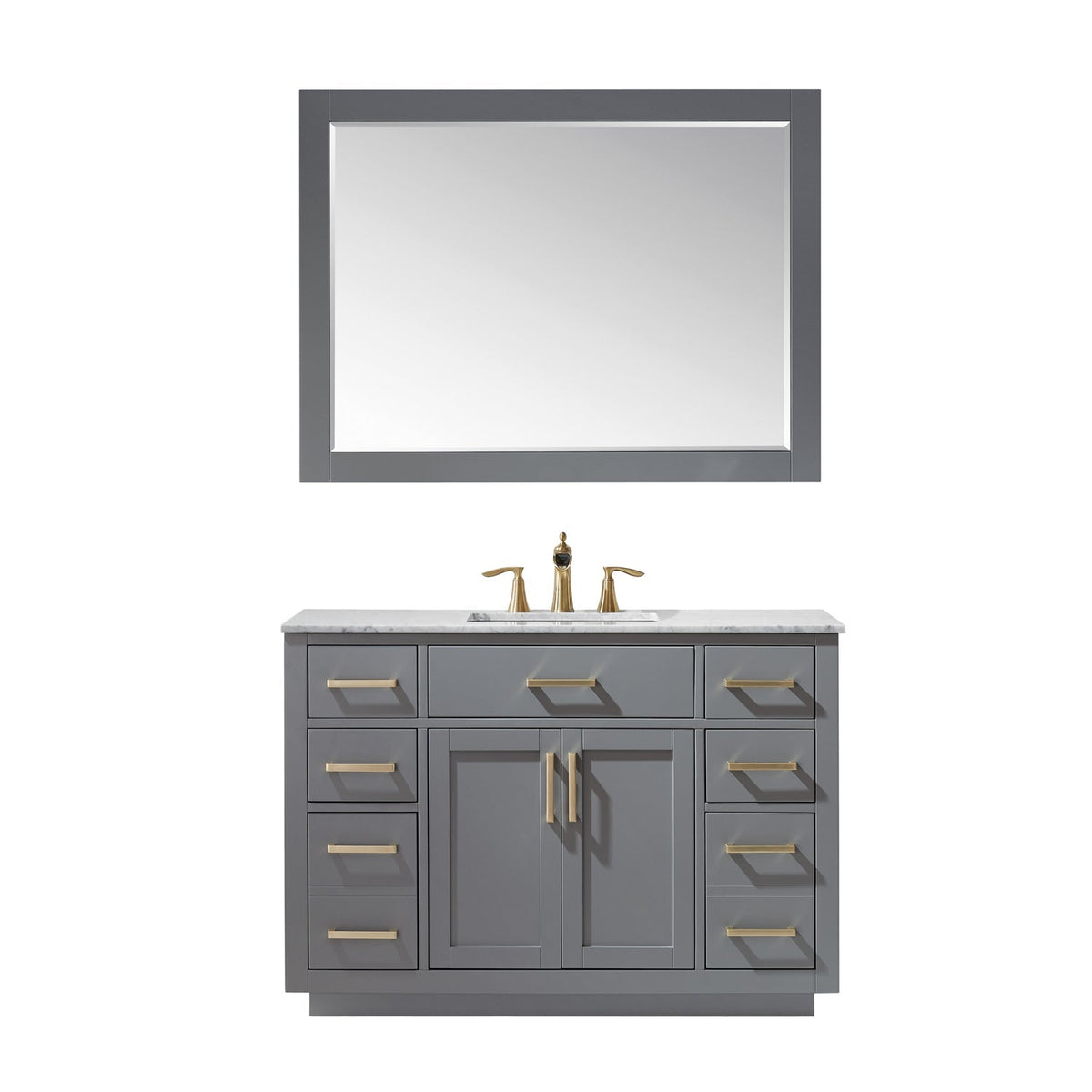 Altair Designs 48" single vanity with top - 531048-WH-CA-NM
