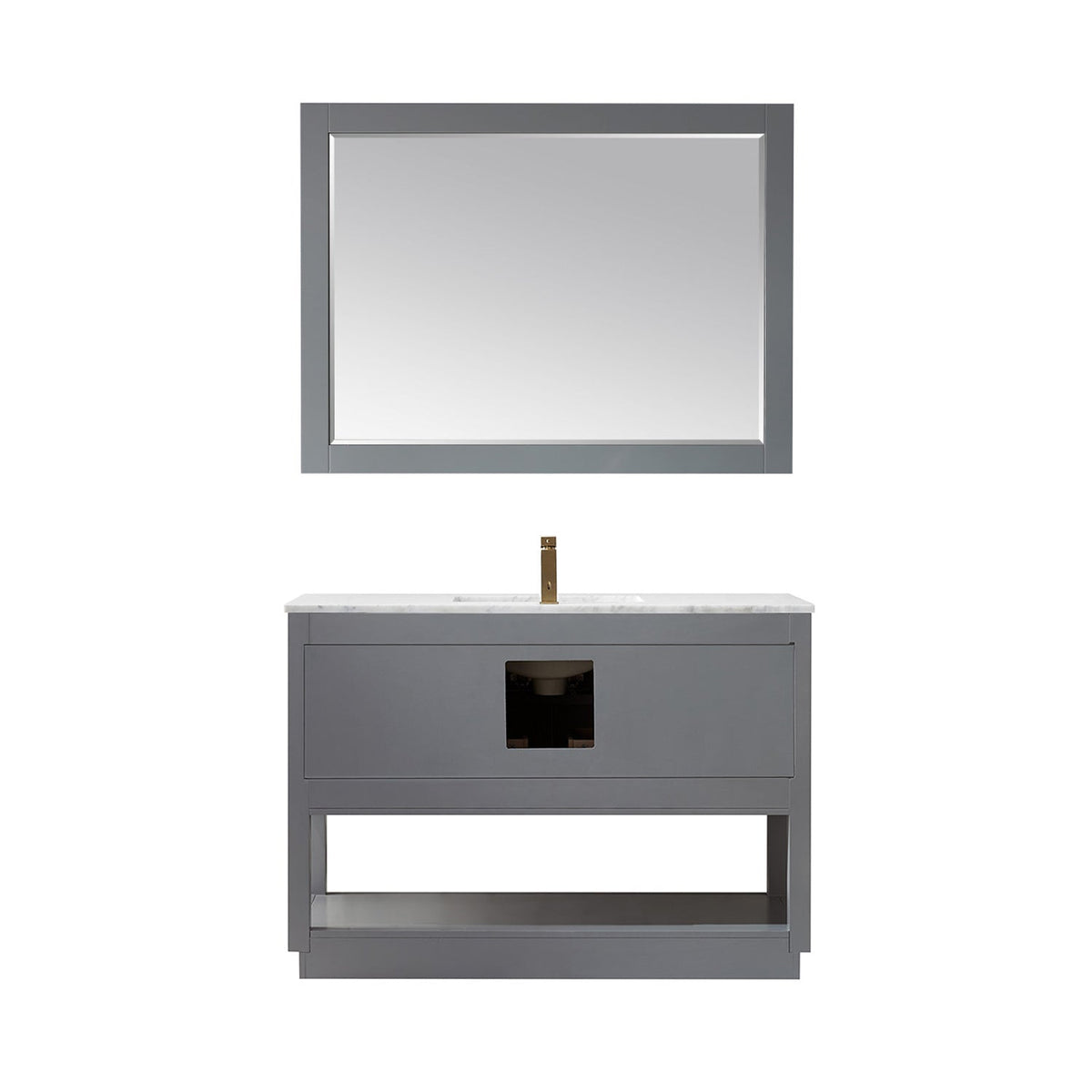 Altair Designs 48" single vanity with top - 532048-WH-CA-NM