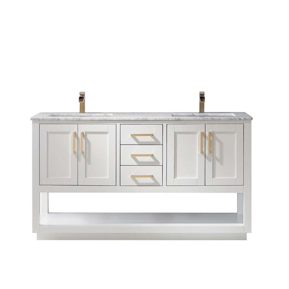 Altair Designs 60" double vanity with top - 532060-WH-CA-NM