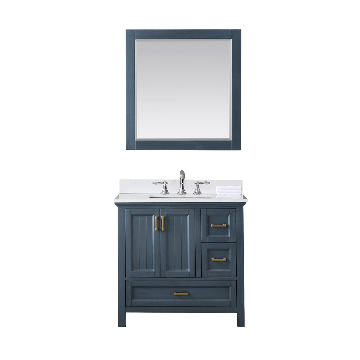 Altair Designs 36" single vanity with top - 538036-WH-CA-NM