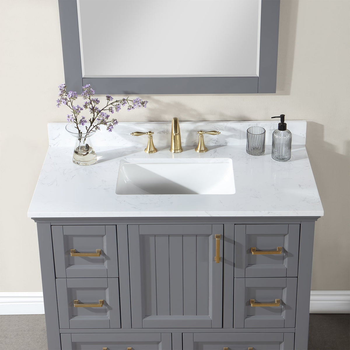 Altair Designs  42" single vanity with top - 538042-CB-AW-NM