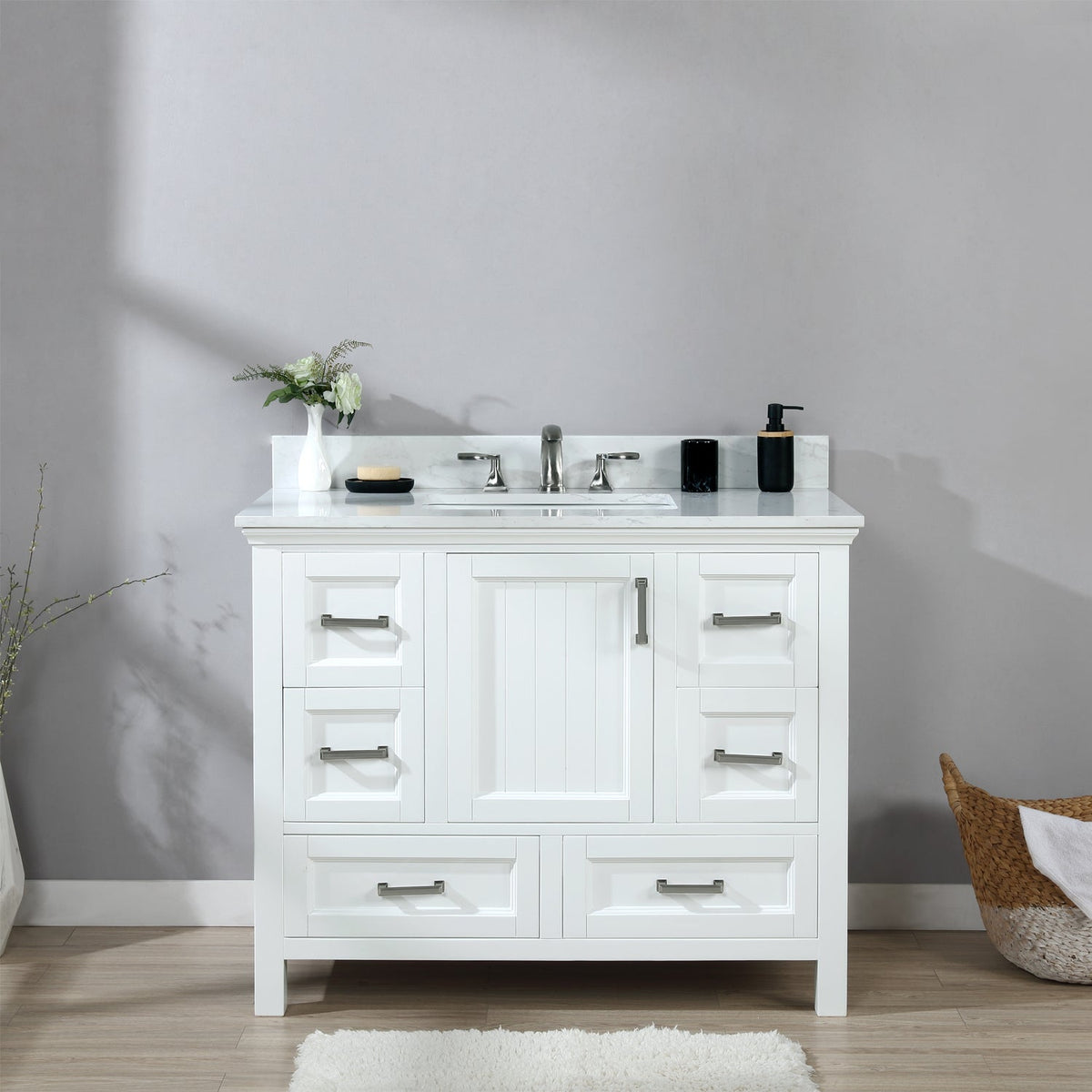 Altair Designs  42" single vanity with top - 538042-CB-AW-NM