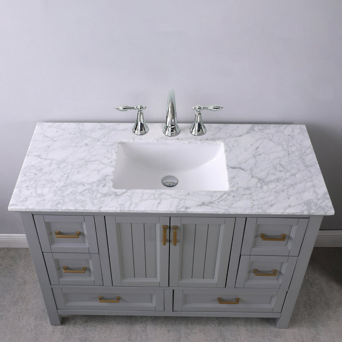 Altair Designs 48" single vanity with top - 538048-WH-CA-NM