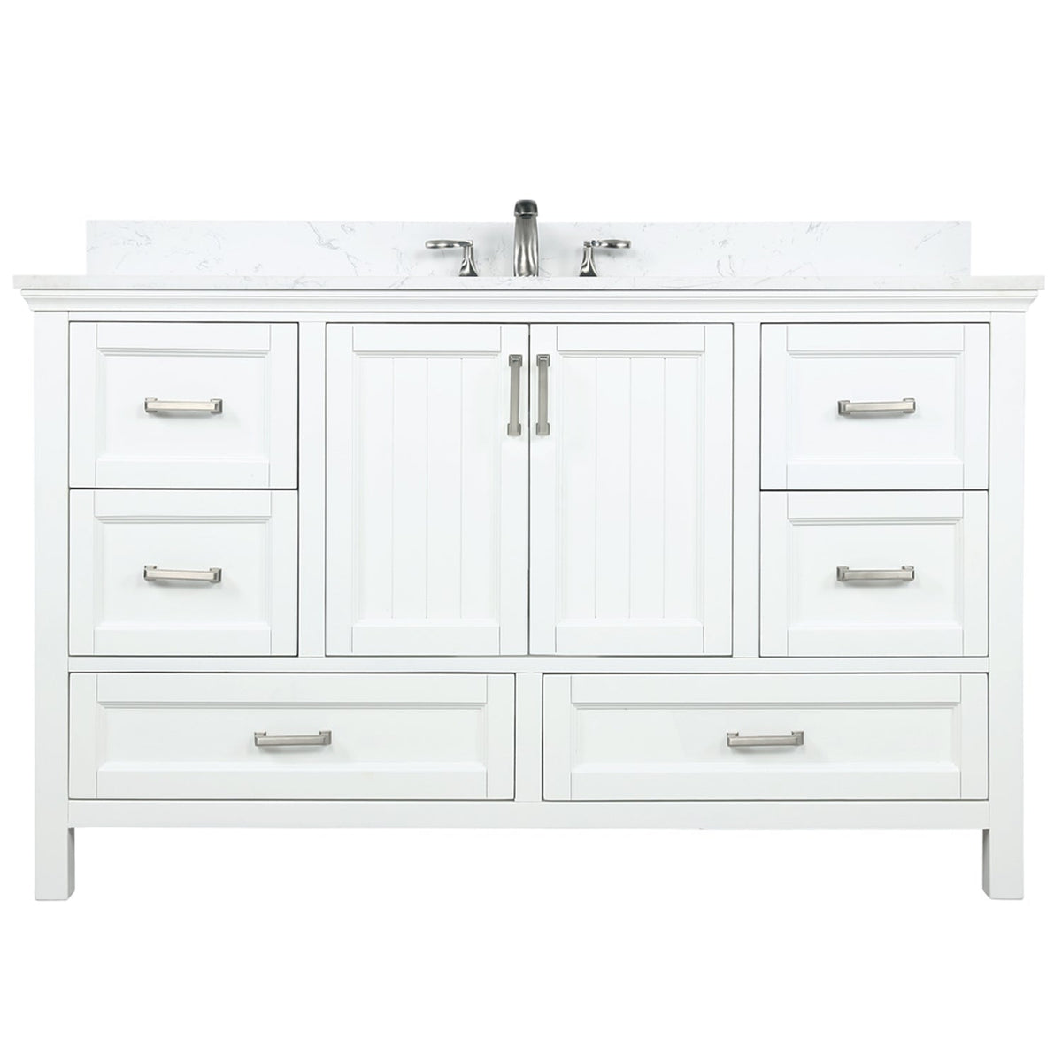 Altair Designs 60" single vanity with top - 538060S-WH-AW-NM