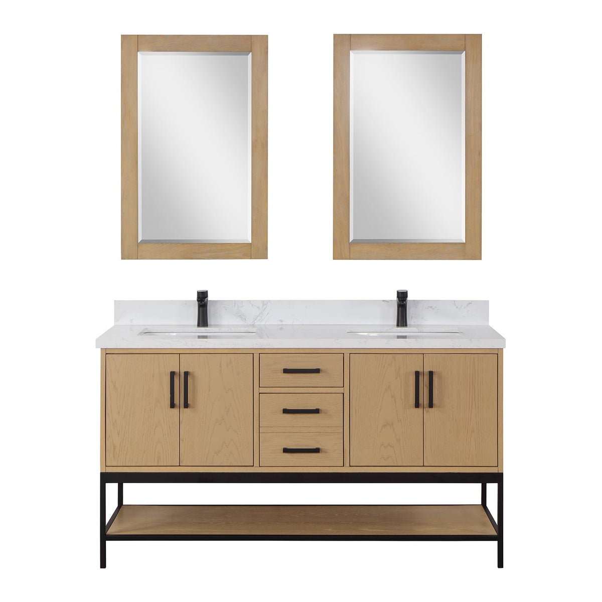 Altair Designs  60" double vanity with top - 546060-WO-GW-NM