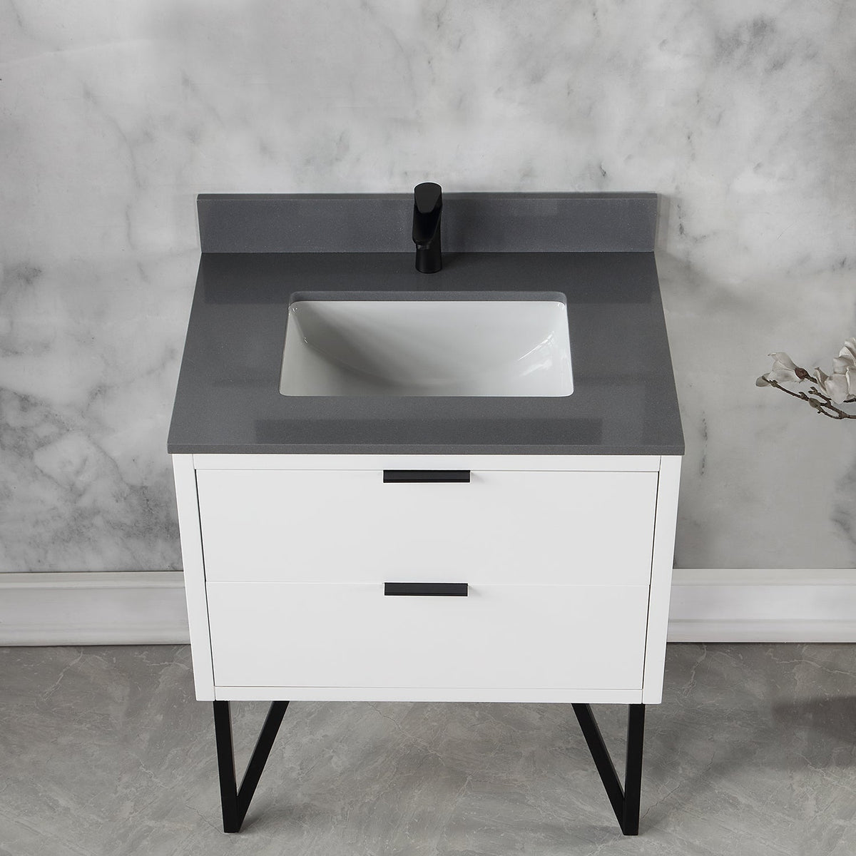 Altair Designs 30" single vanity with top - 548030-WP-CG-NM