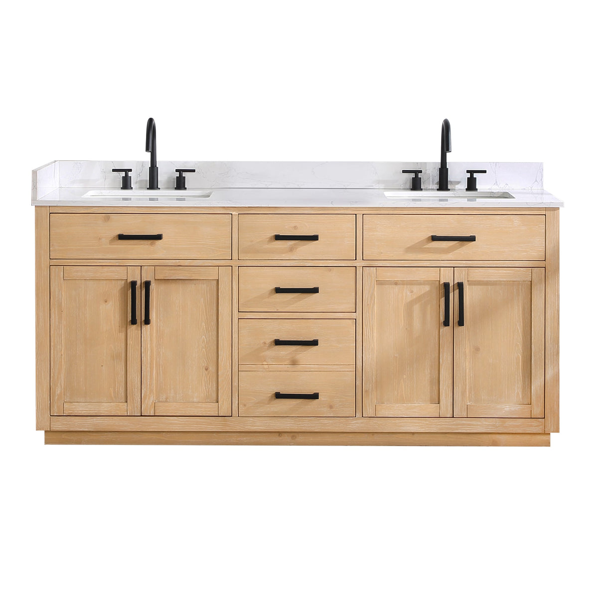 Altair Designs 72" double vanity with top - 557072-WH-GW-NM