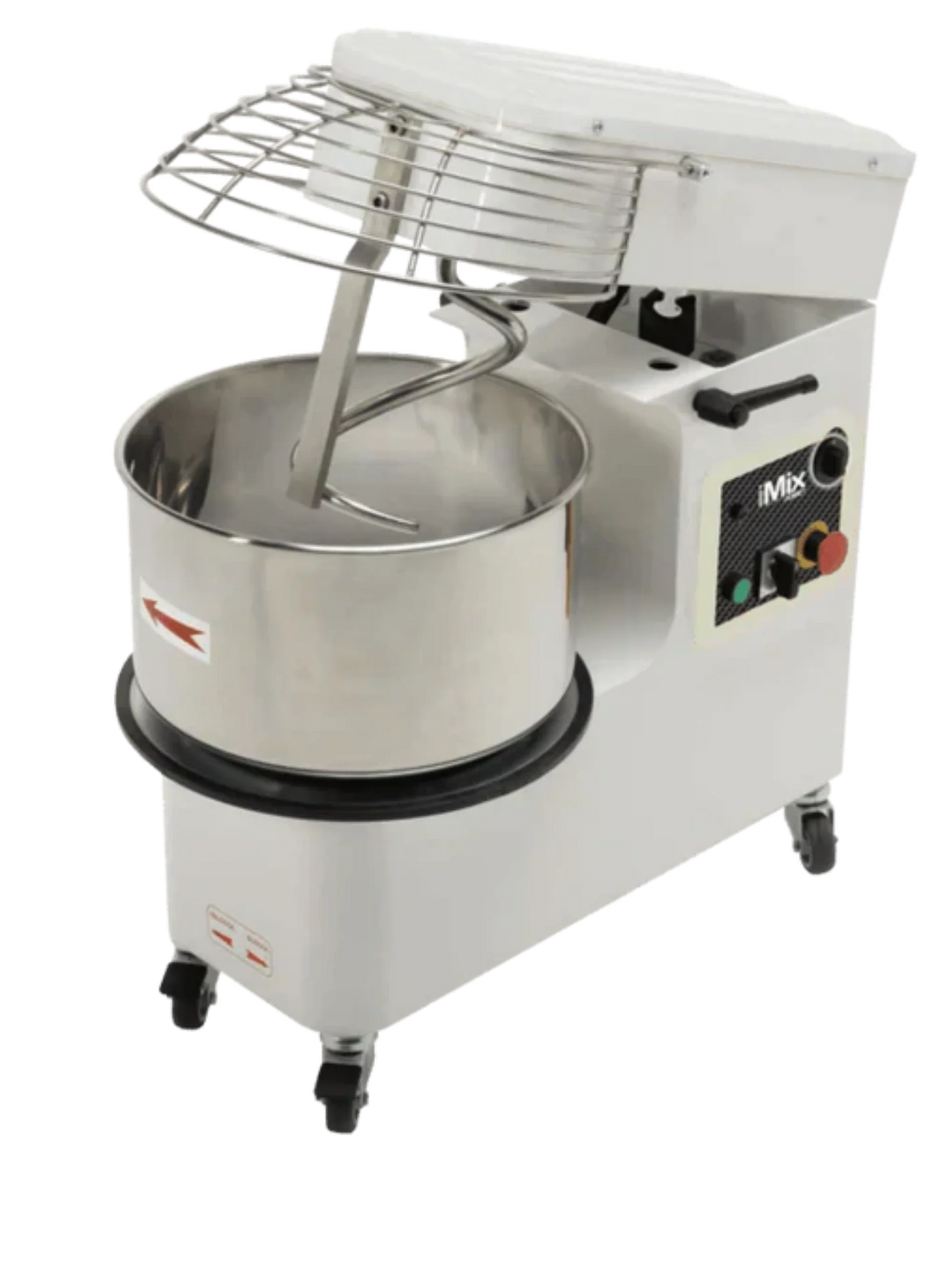 AMPTO Spiral Mixer 55 lbs dough. 37 lbs of flour. 34qts bowl. raising head and removed bowl. 220/60/3 - 2 Speeds. ETL. NSF - IM R25/2
